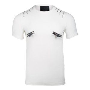 WORTHY ZIP TEE - WHITE